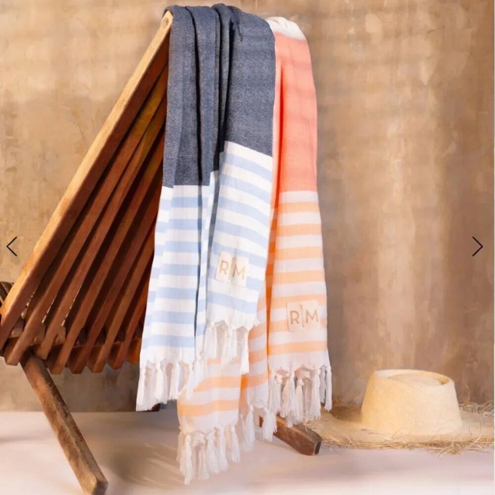 NWT 2 Rachel Miriam Positano Towel in Peach Fuzz & Desert Flower Colors